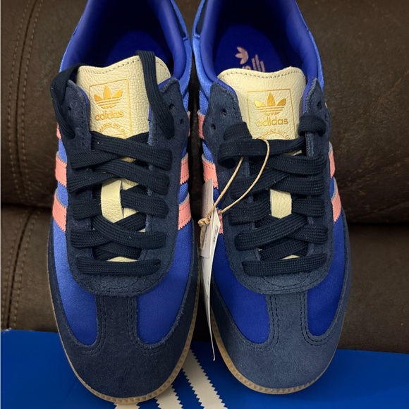 Adidas Samba OG Shoes - royal Blue and Pink brand new in box size 6w - Picture 3 of 5